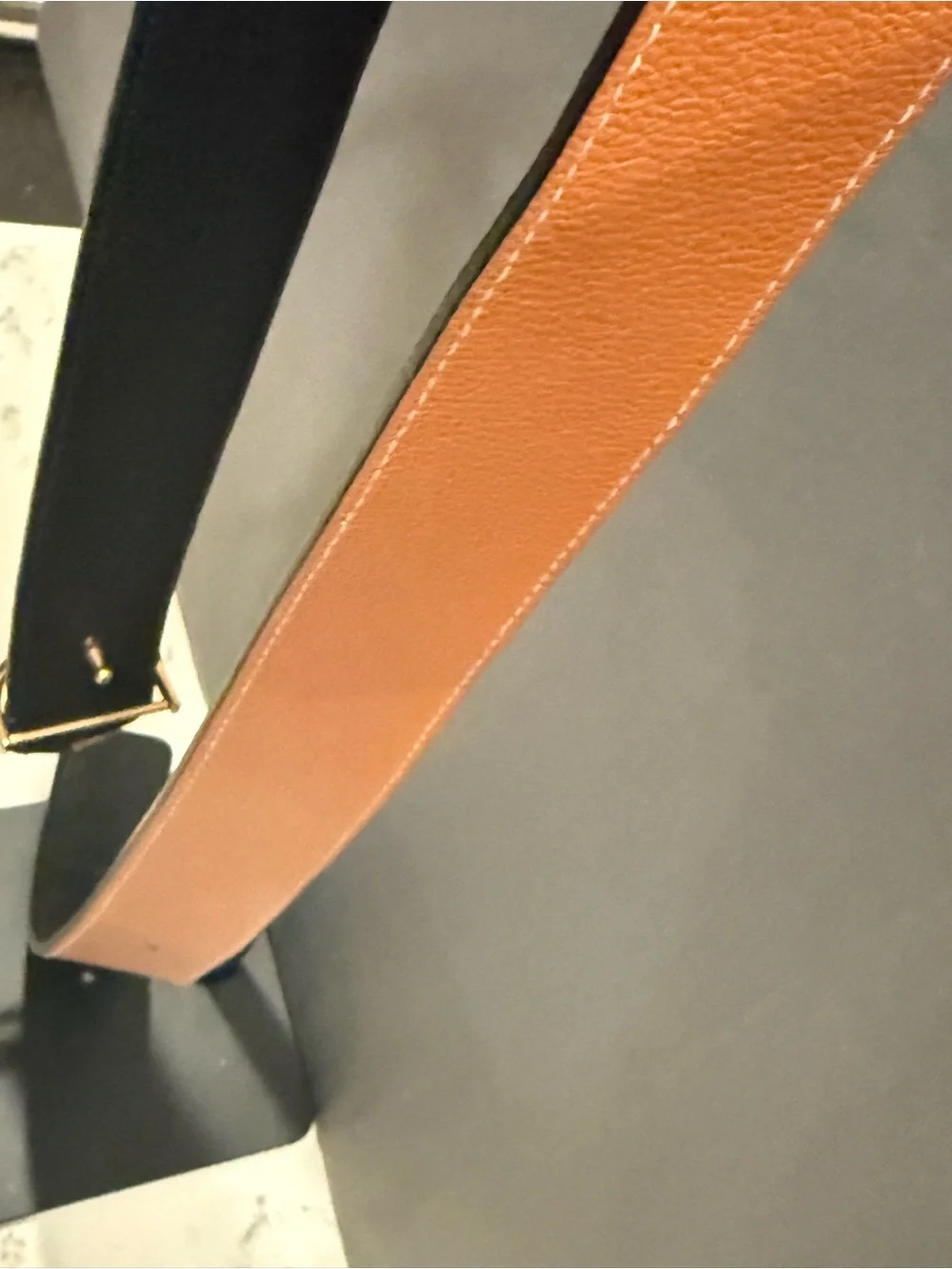 Tory Burch Brown Leather Belt with Gold Logo Buckle